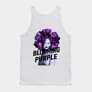 Blooming Purple Flower Head Woman Power Tank Top